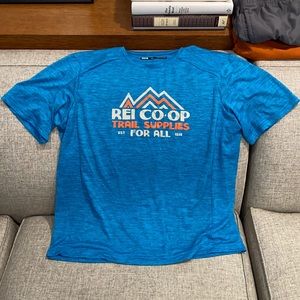 REI Co-Op Logo T-Shirt Trail Supplies For All ActiveWear Sport Wear Size Large L